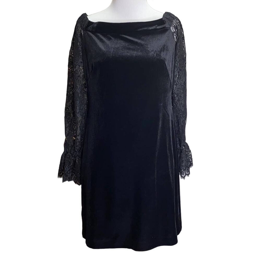 WHBM Off Shoulder Lace Velvet Shift Dress 0 NWT